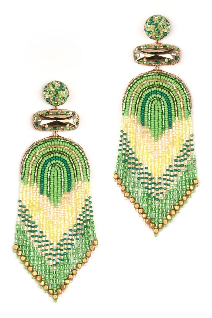 Deepa Gurnani Ishani Beaded Drop Earrings NEW